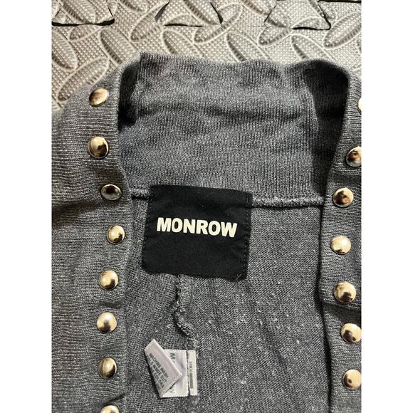 MONROW Studded Sweatpant Crop Sweats Gray Y2K Lounge XS $250 EUC designer - Picture 4 of 10